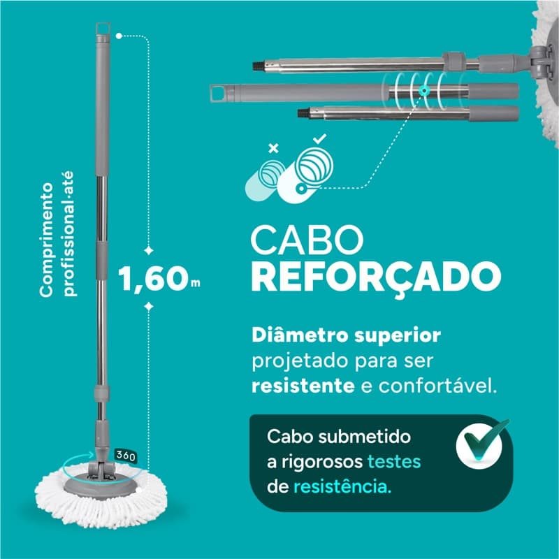 Cabo reforcado inox 1,60m com diametro superior - testado para resistencia